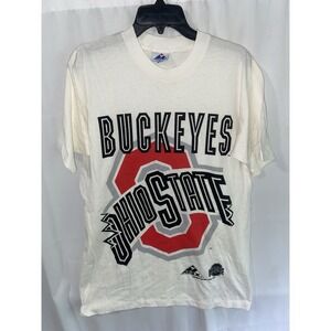 Vintage 90s Ohio State Buckeyes Apex One Single Stitch T Shirt Size Medium USA